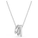 Hyperbola pendant Round cut, White, Rhodium plated